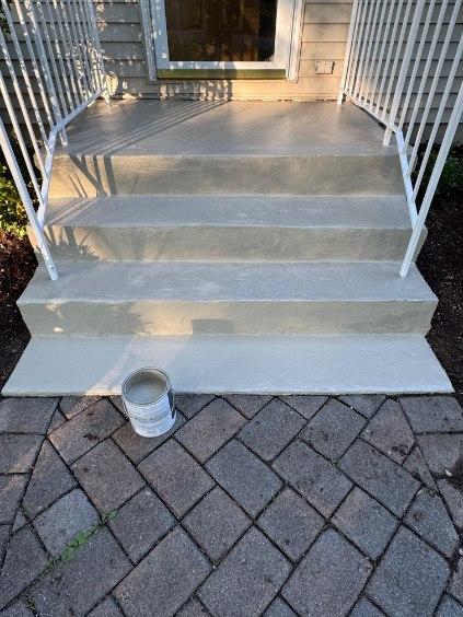 Refinished exterior concrete steps